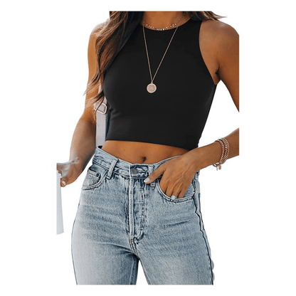 Dames sexede mouwloze racerback tanktops halter crop tops?